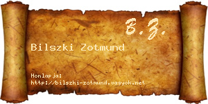 Bilszki Zotmund névjegykártya